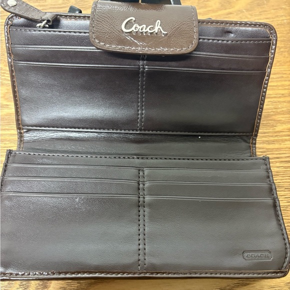 Coach Tan and Dark Brown Signature Wallet - Picture 4 of 8